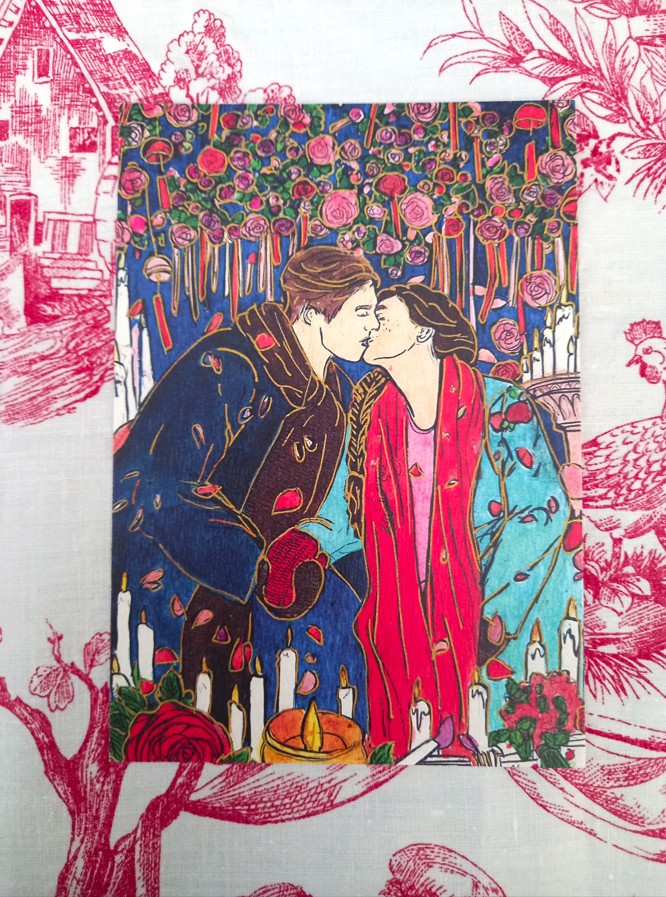 Carte « Le Baiser sous les Bougies »