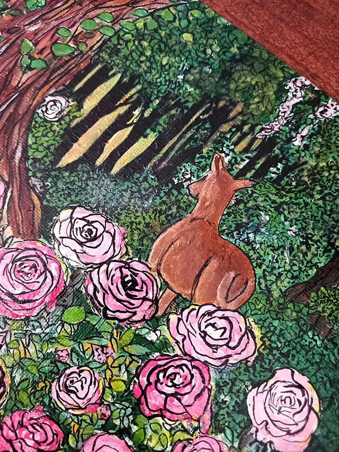 Une Biche au milieu des roses – Image 2